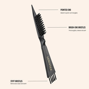 Wild Boar Hair Brush with Cleaning Tool