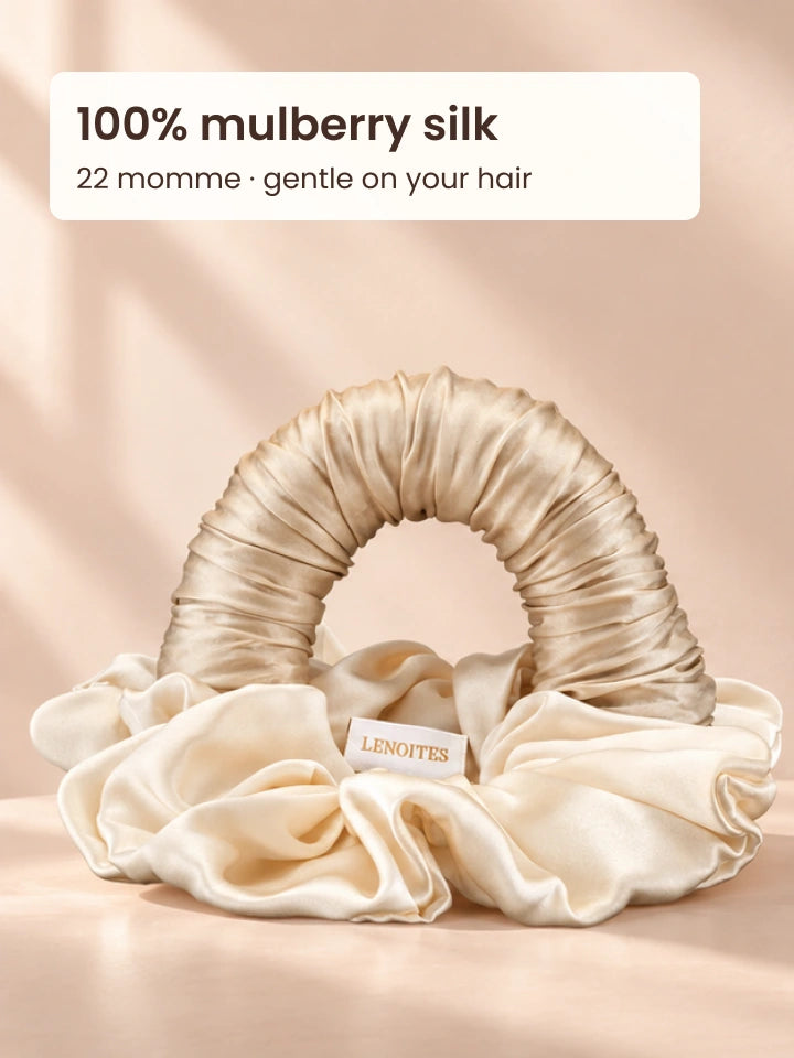 100% mulberry silk, 22 momme. Gentle on your hair.