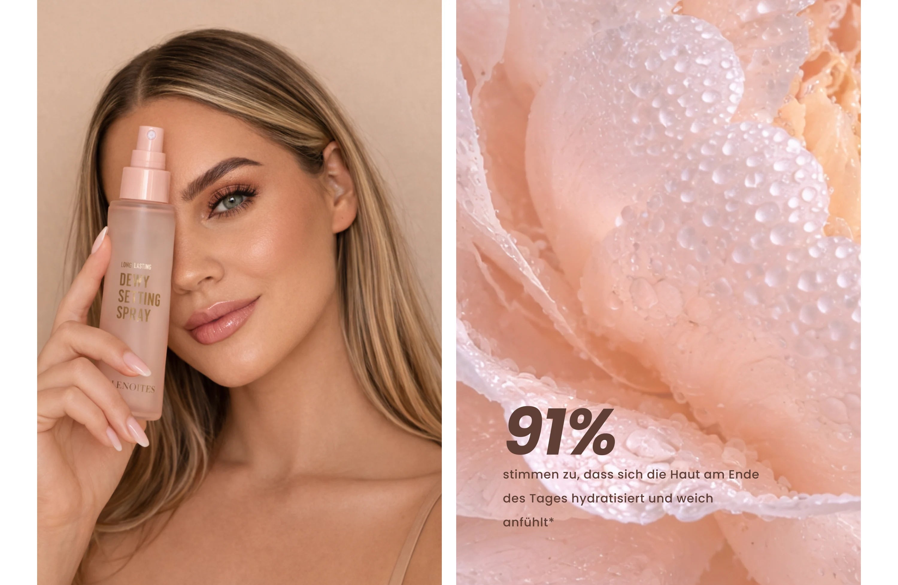 the skin feels hydrated and soft after using Lenoites Setting Spray