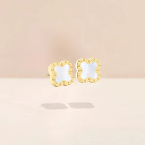Earrings Mini Gold White