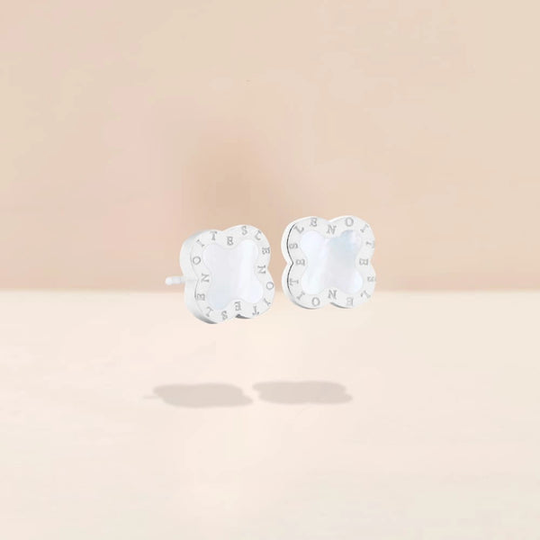Earrings Mini Silver White