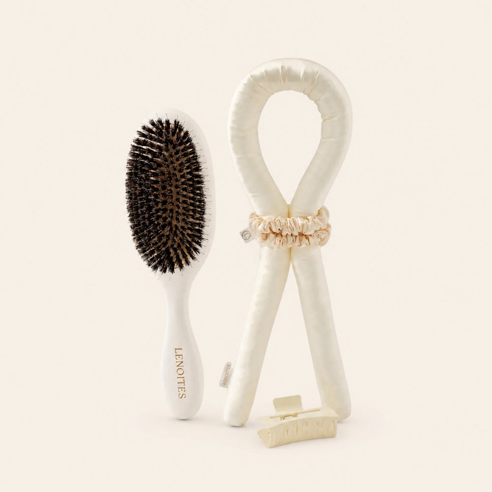 Heatless Curls + Wild Boar Hair Brush Set