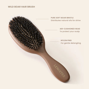 Wild Boar Hair Brush with Cleaning Tool