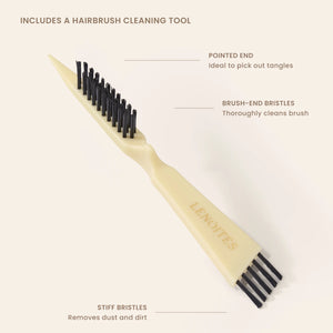 Wild Boar Hair Brush with Cleaning Tool