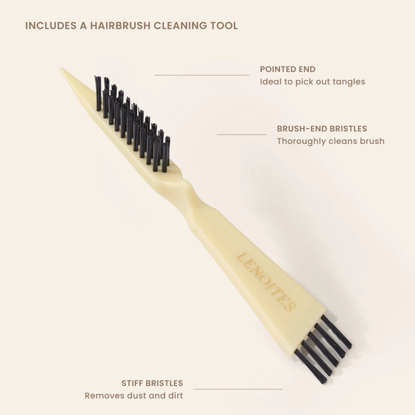Wild Boar Hair Brush with Cleaning Tool