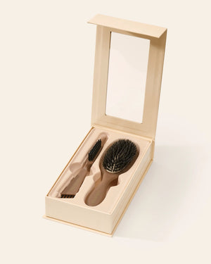 Wild Boar Hair Brush with Cleaning Tool