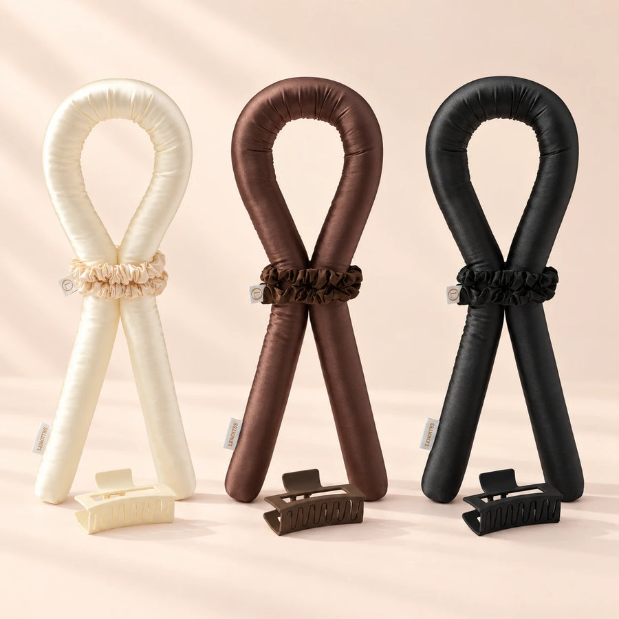 Heatless Curls in Golden Sand, Brown und Black
