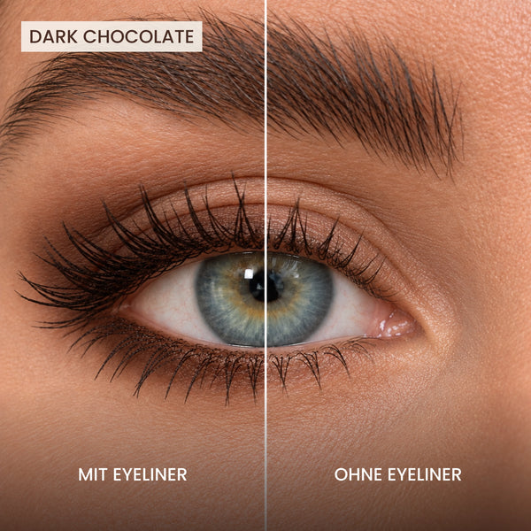 Silk Longwear Gel Eyeliner – Dark Chocolate – Mit und ohne Eyeliner